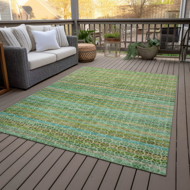 Addison Chantille ACN2155 Stripes Machine Made Transitional Teal Rug