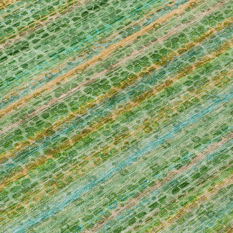 Addison Chantille ACN2155 Stripes Machine Made Transitional Teal Rug
