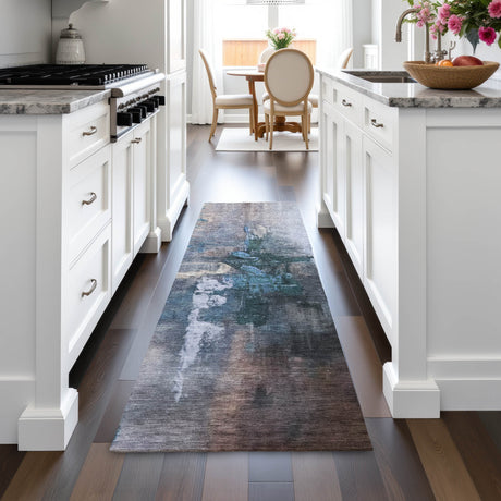 Addison Chantille ACN2157 Abstract Machine Made Transitional Blue Rug