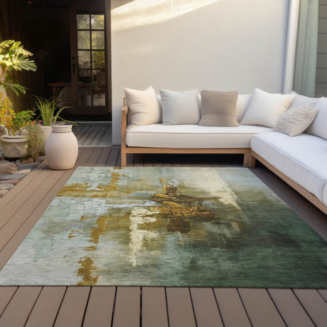 Addison Chantille ACN2157 Abstract Machine Made Transitional Brown Rug