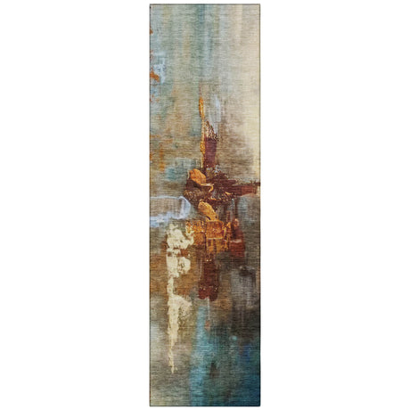 Addison Chantille ACN2157 Abstract Machine Made Transitional Paprika Rug