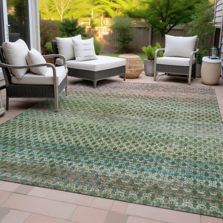 Addison Chantille ACN2158 Abstract Machine Made Transitional Aloe Rug