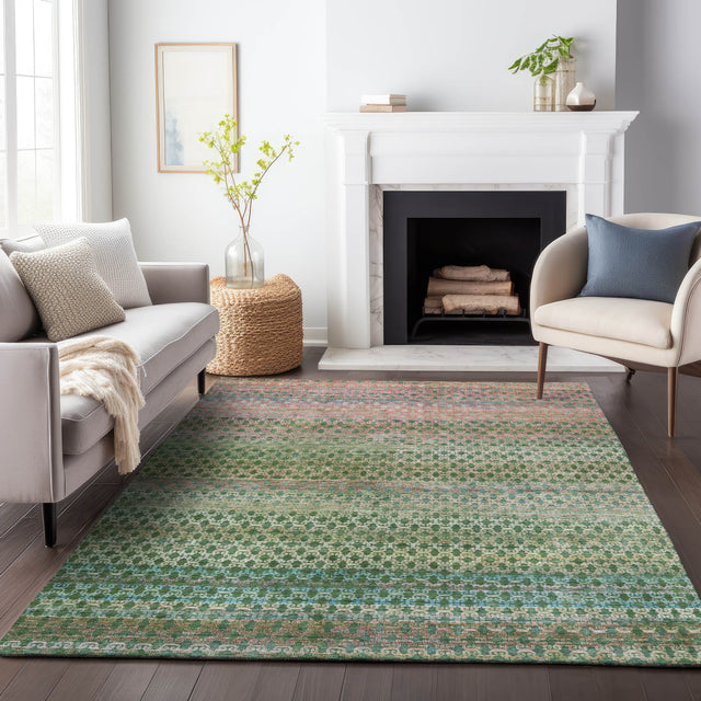 Addison Chantille ACN2158 Abstract Machine Made Transitional Aloe Rug