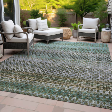 Addison Chantille ACN2158 Abstract Machine Made Transitional Green Rug
