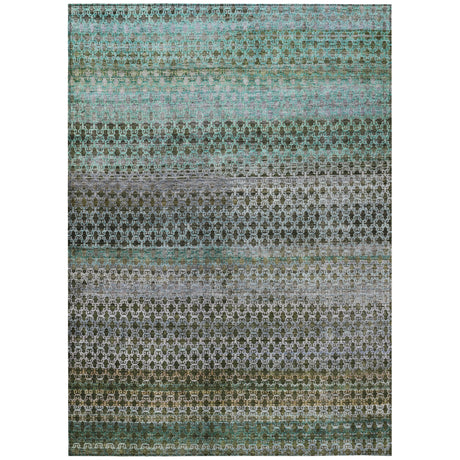 Addison Chantille ACN2158 Abstract Machine Made Transitional Green Rug