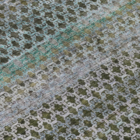 Addison Chantille ACN2158 Abstract Machine Made Transitional Green Rug