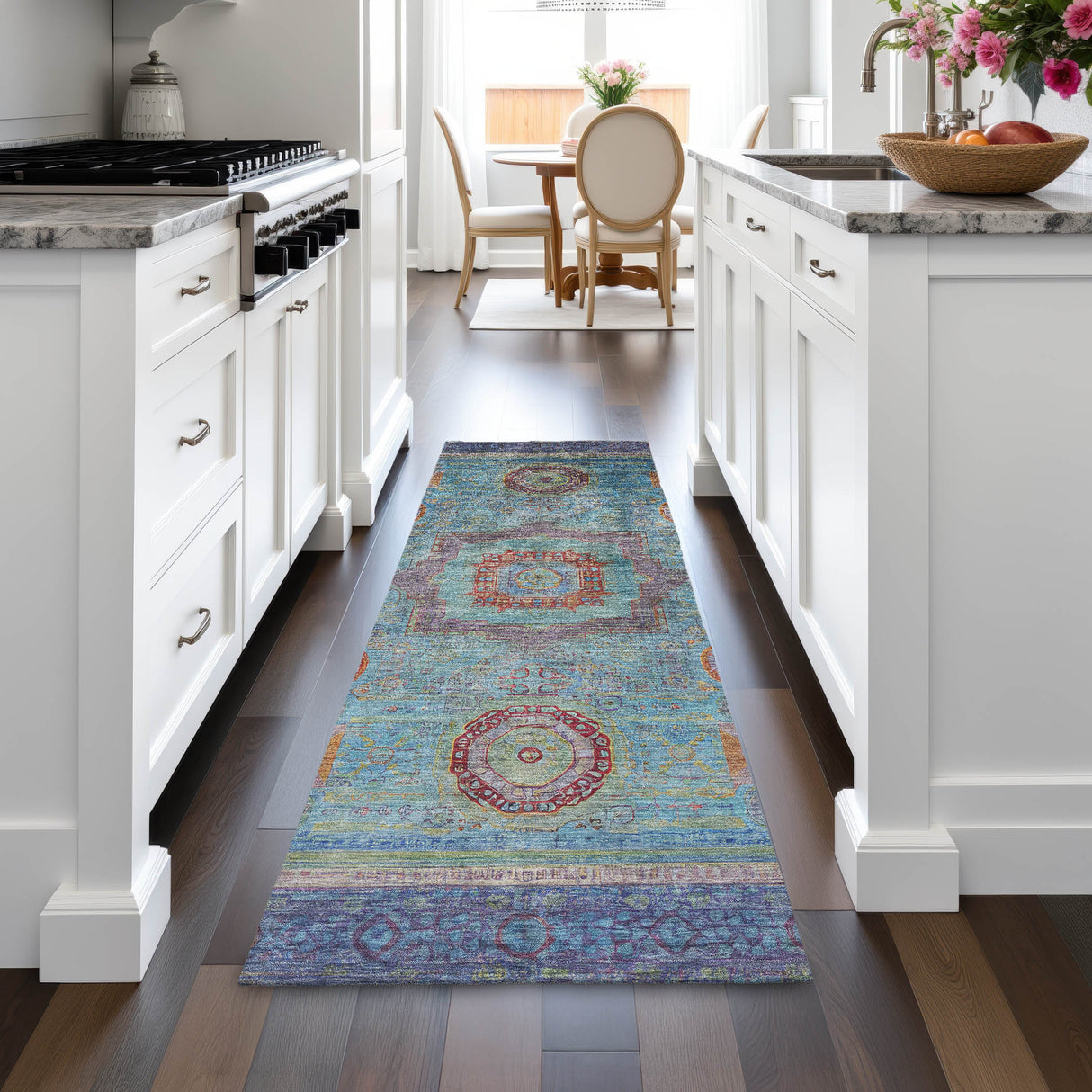 Addison Chantille ACN2159 Global Machine Made Traditional Teal Rug
