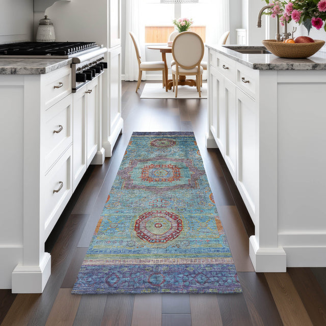Addison Chantille ACN2159 Global Machine Made Traditional Teal Rug