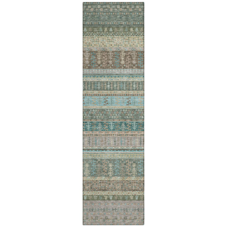 Addison Chantille ACN2160 Stripes Machine Made Transitional Aloe Rug