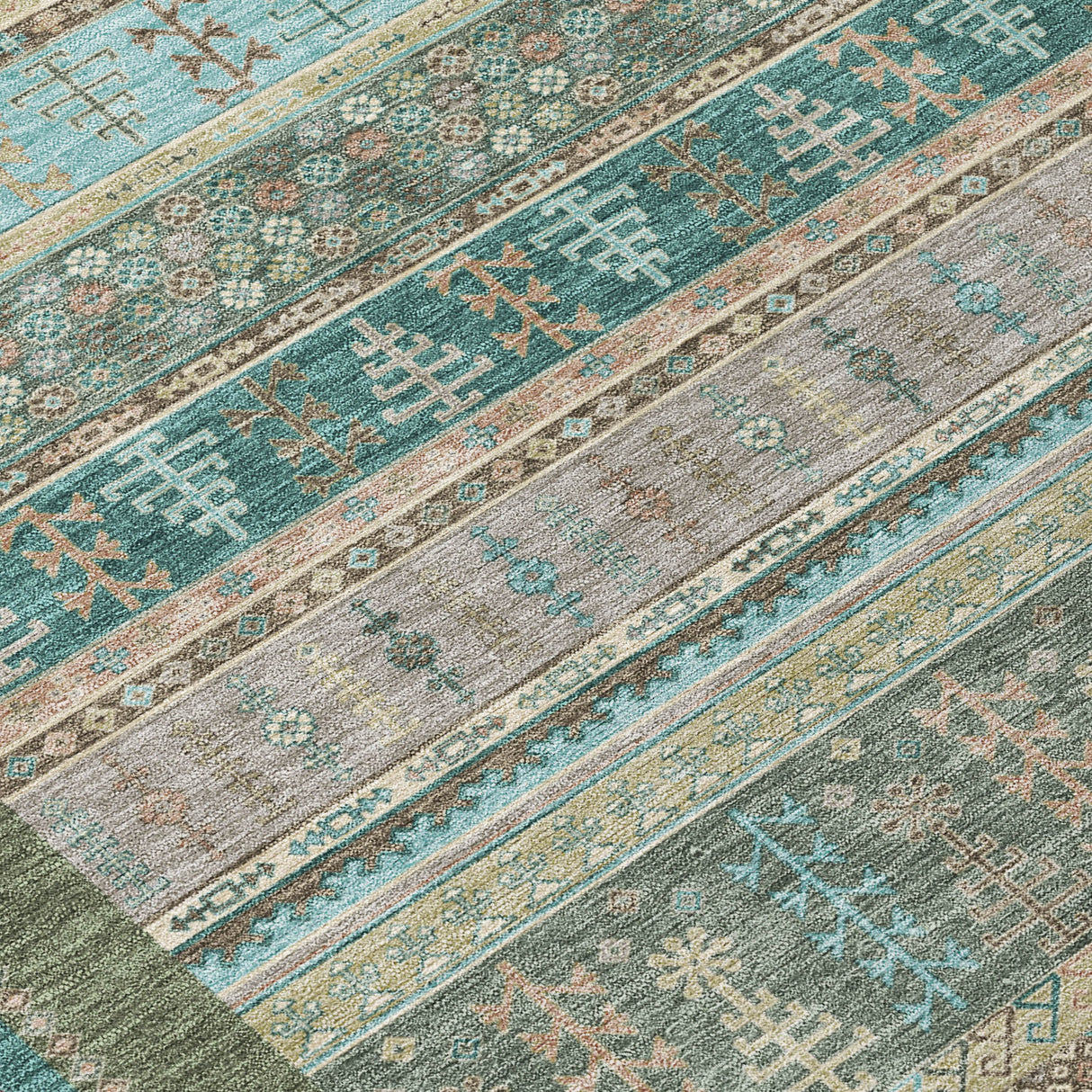 Addison Chantille ACN2160 Stripes Machine Made Transitional Aloe Rug