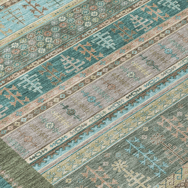 Addison Chantille ACN2160 Stripes Machine Made Transitional Aloe Rug