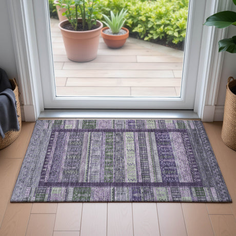Addison Chantille ACN2160 Stripes Machine Made Transitional Purple Rug