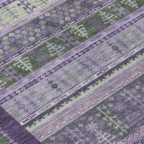 Addison Chantille ACN2160 Stripes Machine Made Transitional Purple Rug