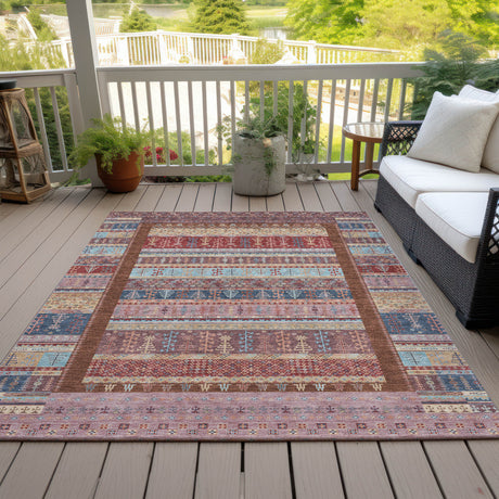 Addison Chantille ACN2160 Stripes Machine Made Transitional Red Rug