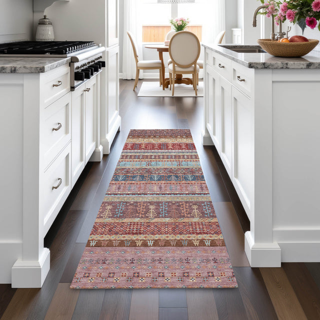 Addison Chantille ACN2160 Stripes Machine Made Transitional Red Rug