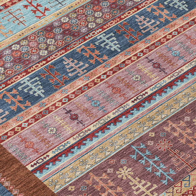 Addison Chantille ACN2160 Stripes Machine Made Transitional Red Rug