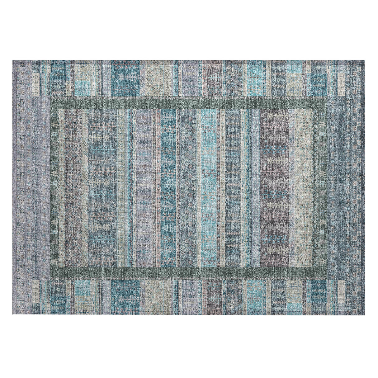 Addison Chantille ACN2160 Stripes Machine Made Transitional Teal Rug