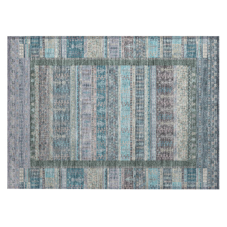 Addison Chantille ACN2160 Stripes Machine Made Transitional Teal Rug