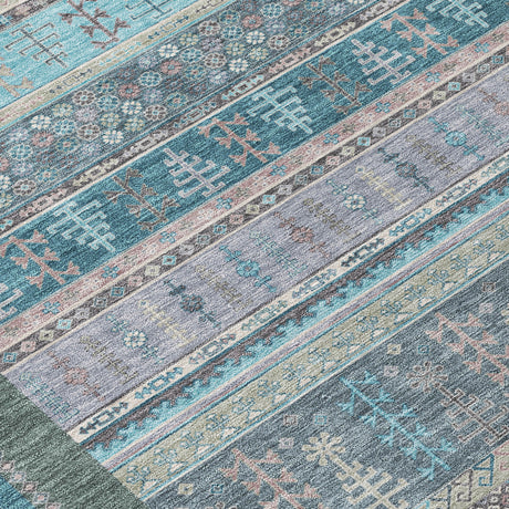 Addison Chantille ACN2160 Stripes Machine Made Transitional Teal Rug