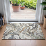 Addison Chantille ACN2162 Modern Machine Made Transitional Khaki Rug
