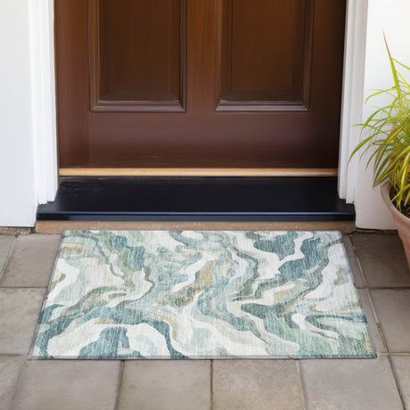 Addison Chantille ACN2162 Modern Machine Made Transitional Teal Rug