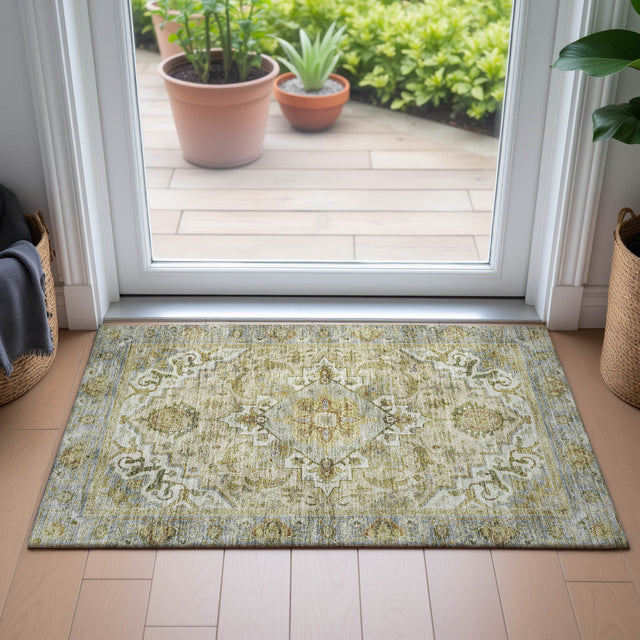 Addison Chantille ACN2163 Global Machine Made Traditional Khaki Rug