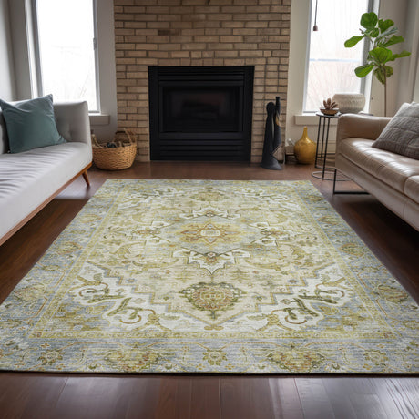 Addison Chantille ACN2163 Global Machine Made Traditional Khaki Rug