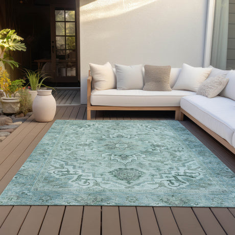 Addison Chantille ACN2164 Global Machine Made Traditional Teal Rug