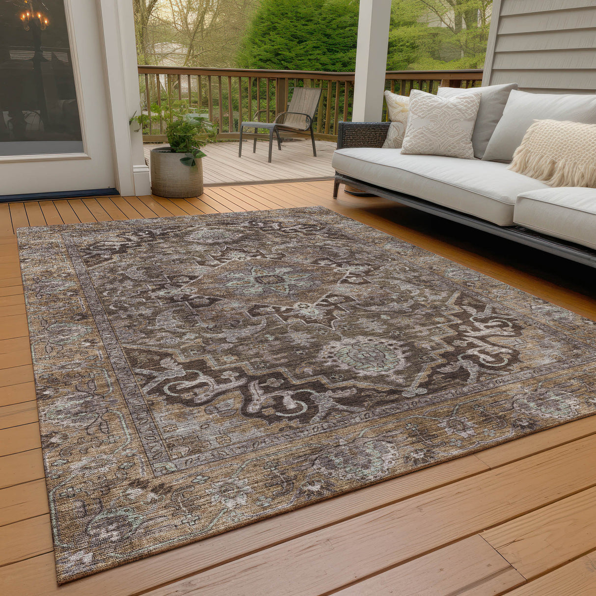 Addison Chantille ACN2165 Global Machine Made Traditional Brown Rug