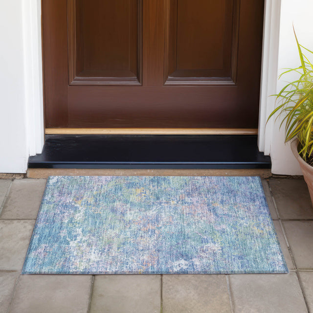 Addison Chantille ACN2166 Abstract Machine Made Transitional Aqua Rug