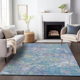 Addison Chantille ACN2166 Abstract Machine Made Transitional Aqua Rug