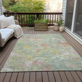 Addison Chantille ACN2166 Abstract Machine Made Transitional Green Rug