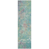 Addison Chantille ACN2166 Abstract Machine Made Transitional Teal Rug