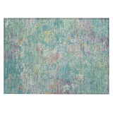 Addison Chantille ACN2166 Abstract Machine Made Transitional Teal Rug