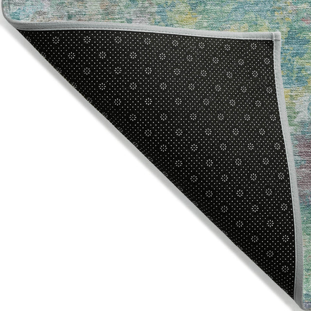 Addison Chantille ACN2166 Abstract Machine Made Transitional Teal Rug