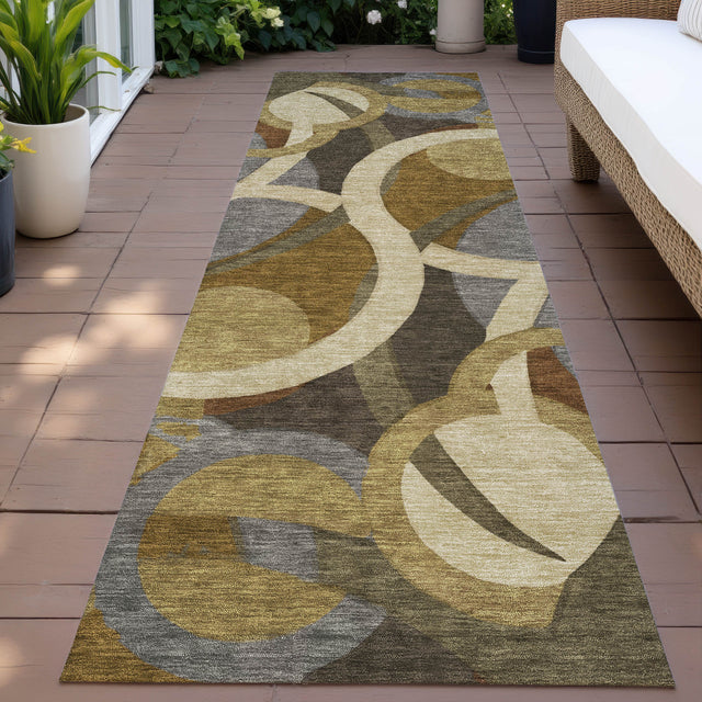 Addison Chantille ACN2167 Geometric Machine Made Transitional Brown Rug