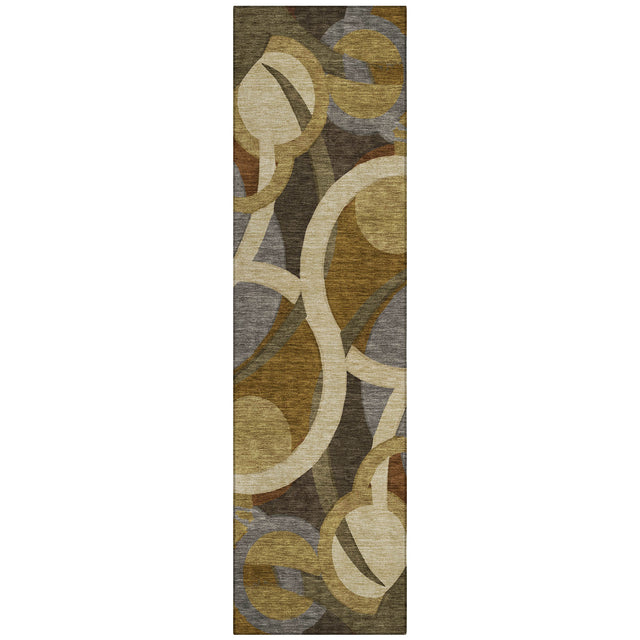 Addison Chantille ACN2167 Geometric Machine Made Transitional Brown Rug
