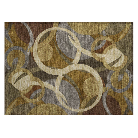 Addison Chantille ACN2167 Geometric Machine Made Transitional Brown Rug
