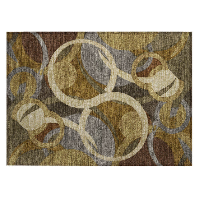 Addison Chantille ACN2167 Geometric Machine Made Transitional Brown Rug
