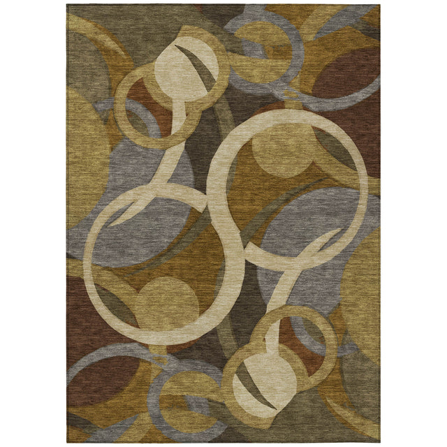 Addison Chantille ACN2167 Geometric Machine Made Transitional Brown Rug