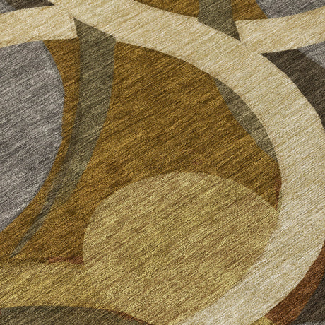 Addison Chantille ACN2167 Geometric Machine Made Transitional Brown Rug
