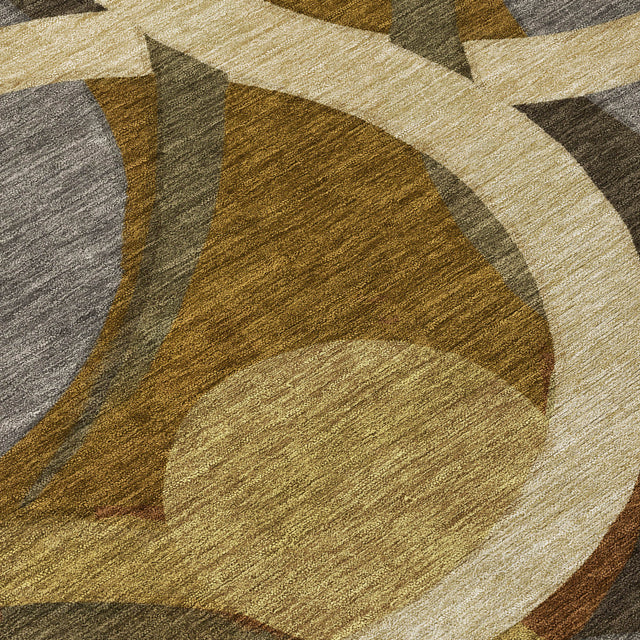 Addison Chantille ACN2167 Geometric Machine Made Transitional Brown Rug