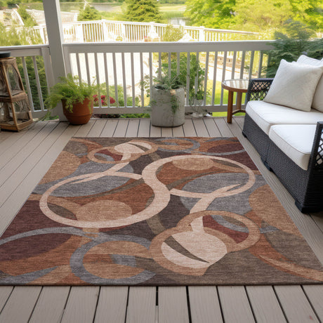 Addison Chantille ACN2167 Geometric Machine Made Transitional Burgundy Rug