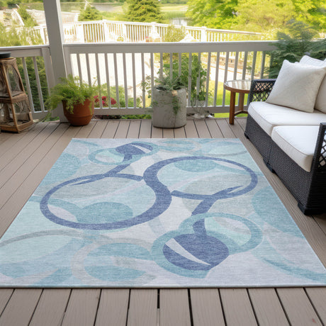 Addison Chantille ACN2168 Geometric Machine Made Transitional Blue Rug