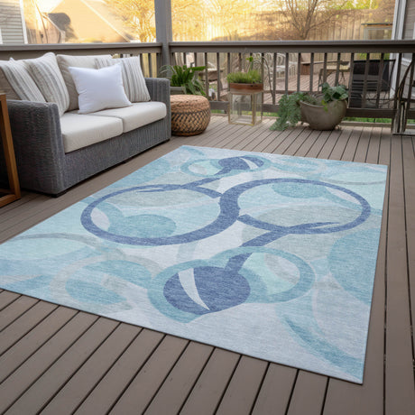 Addison Chantille ACN2168 Geometric Machine Made Transitional Blue Rug