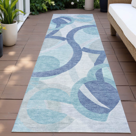 Addison Chantille ACN2168 Geometric Machine Made Transitional Blue Rug