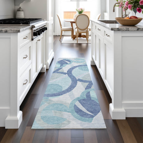 Addison Chantille ACN2168 Geometric Machine Made Transitional Blue Rug