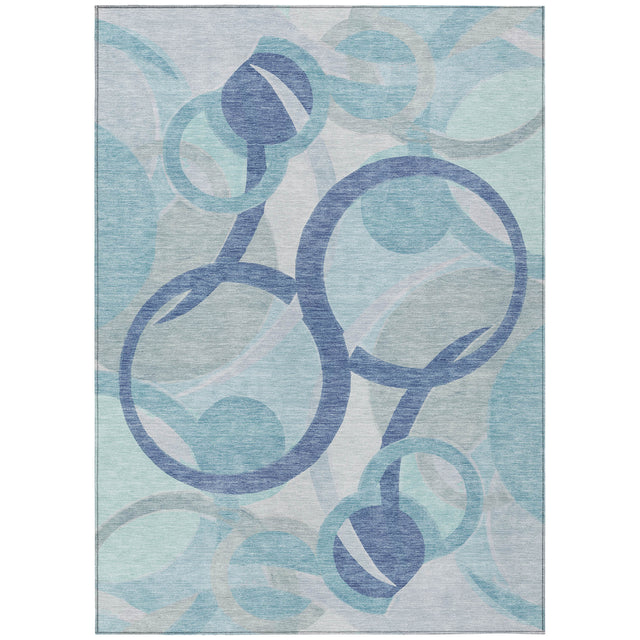 Addison Chantille ACN2168 Geometric Machine Made Transitional Blue Rug