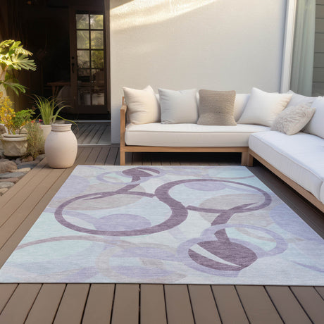 Addison Chantille ACN2168 Geometric Machine Made Transitional Plum Rug