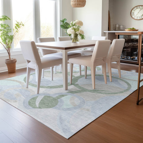 Addison Chantille ACN2168 Geometric Machine Made Transitional Sage Rug